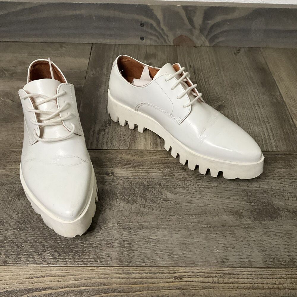Swear Oxford Lace-Up White Leather Made in Portugal Women’s Size 37